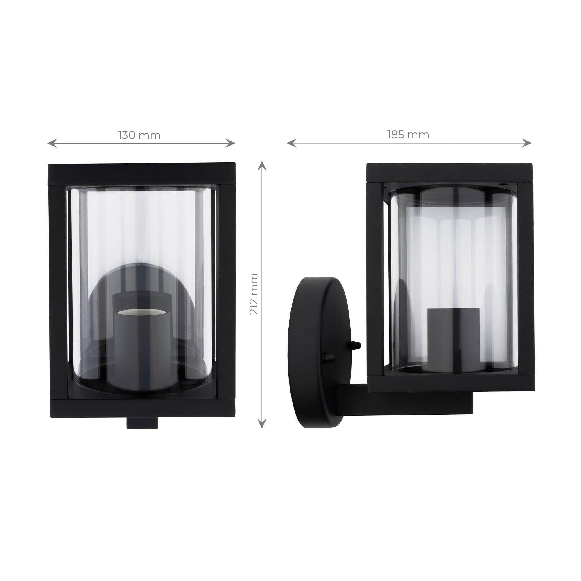Ledvion - Lampada da parete industriale a LED Dimbaar, 7,5W, 2100K, IP44, Nero, Spot E27