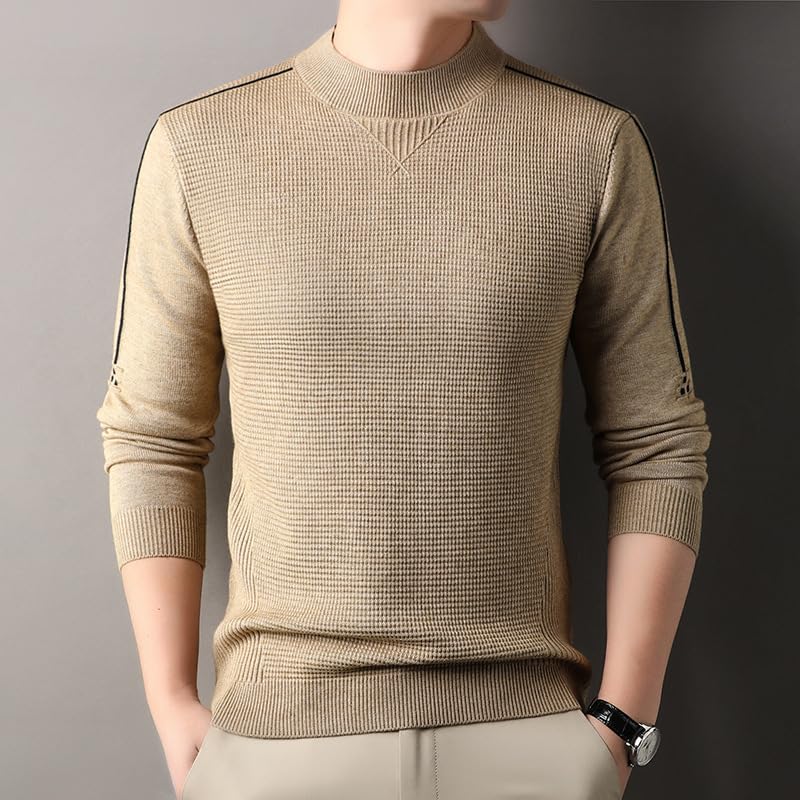Men's Fall and Winter Thickened Sweater High Neck Warm Bottoming Knit Sweater2