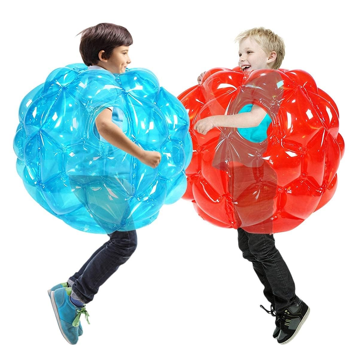 THE WHITE SHOP 2 PCS-bumpers, bounce ball for Kids, sumo/grass ball for child outdoor team gaming play for 3-12 ages (60 cm, blue+red)