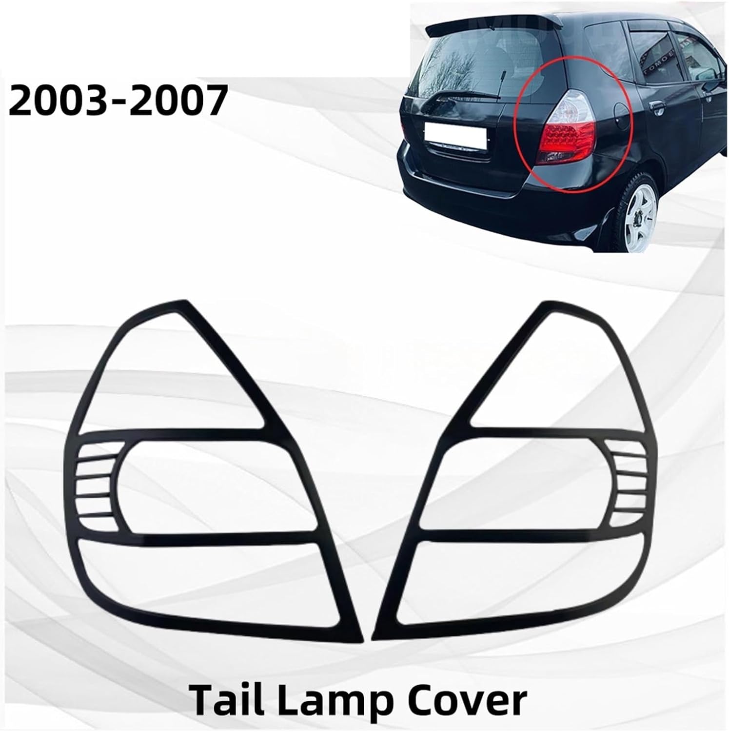 ABS Chrome Matte Black Car Tail Lamp Cover Compatible For Honda Fit Jazz 2003 2004 2005 2006 2007 Car Stickers Cars Accessories(Chrome)