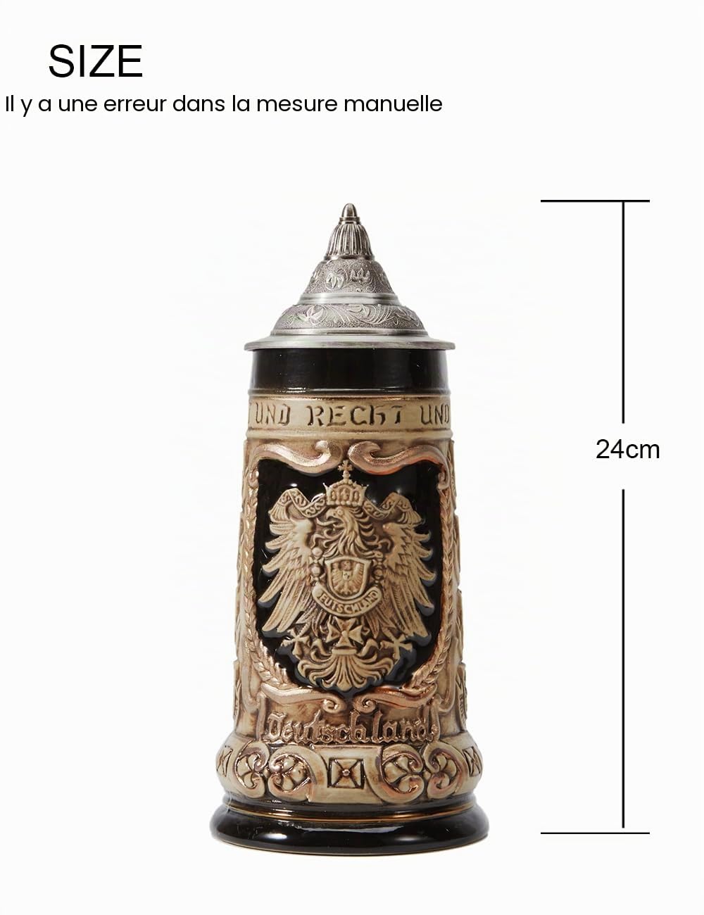 HAUCOZE Chope à Bière Allemande Oktoberfest Viking Bavière Tankard 0.8Liter | Céramique Tasse avec Couvercle Bar Maison Décoration Anniversaire Festival Cadeau pour Homme Père Mari