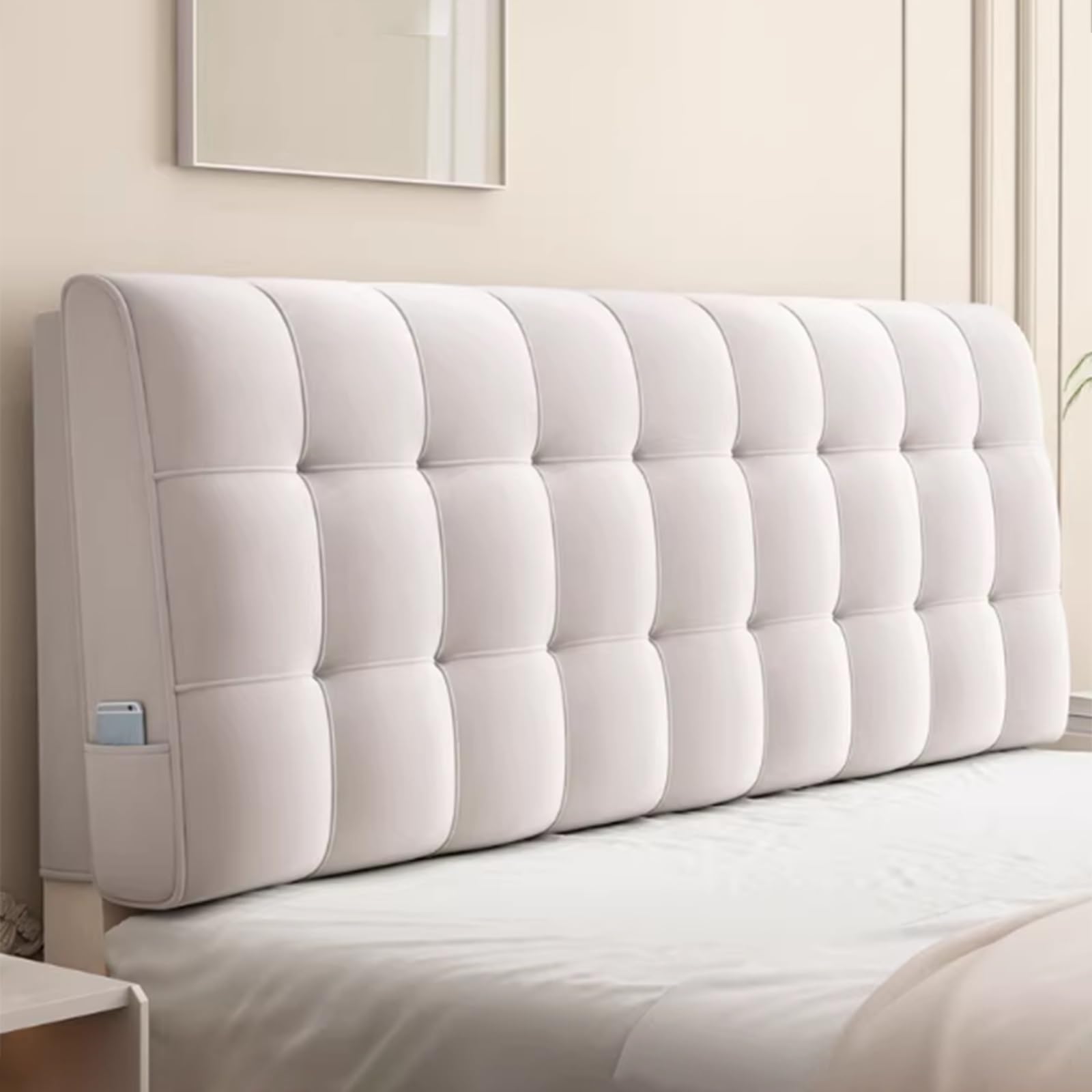Tête de lit capitonnée, panneau mural amovible, support lombaire pour lit Queen Size, tapis mural stéréoscopique en flanelle