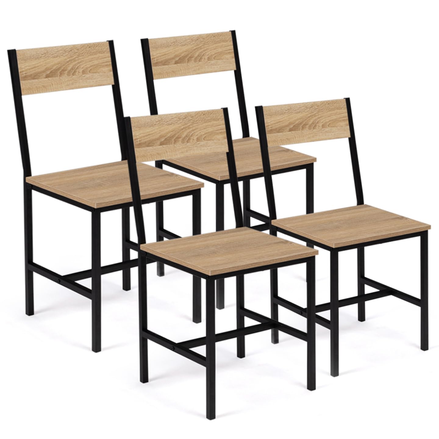 IDMarket - Lot de 4 chaises de Cuisine Detroit Design Industriel