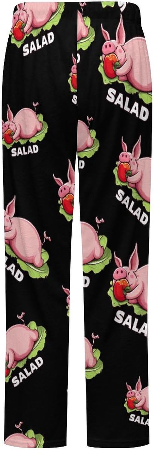Funny Salad Flannel Pajama Pants Women Soft Fleece Sleep Pj Lounge Bottoms