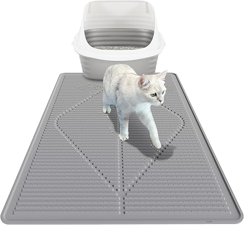 Mofason Tapete de arena para gatos XXL  Tapete impermeable para caja de arena de gatitos para el suelo  Almohadilla extra grande para atrapar