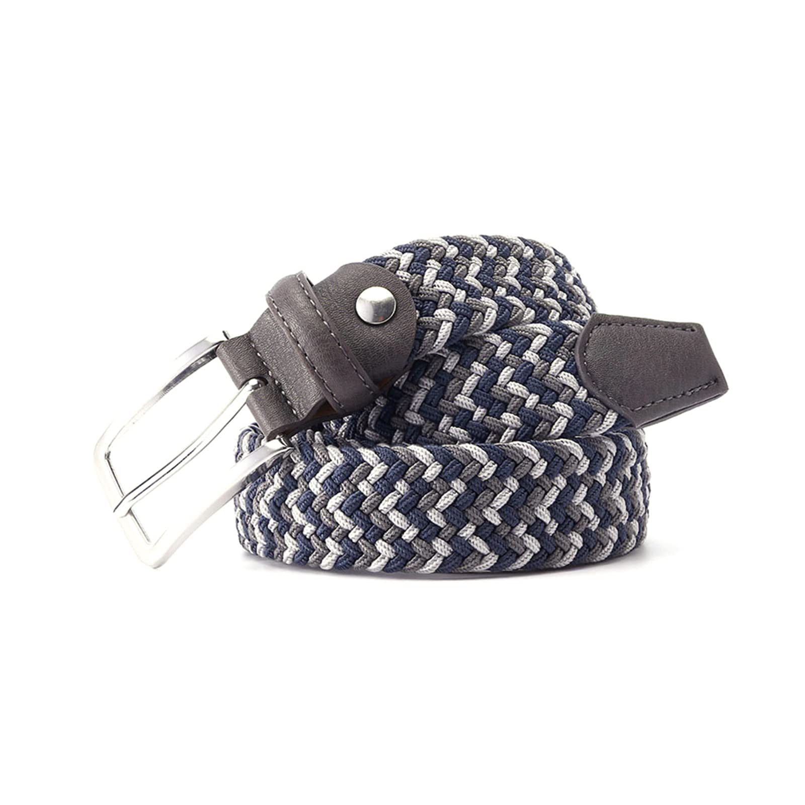 Men's Nylon Braided Belt Casual Belt 3.4 cm Width Waistband of Four Color Mixed Braided Belt, 100cm