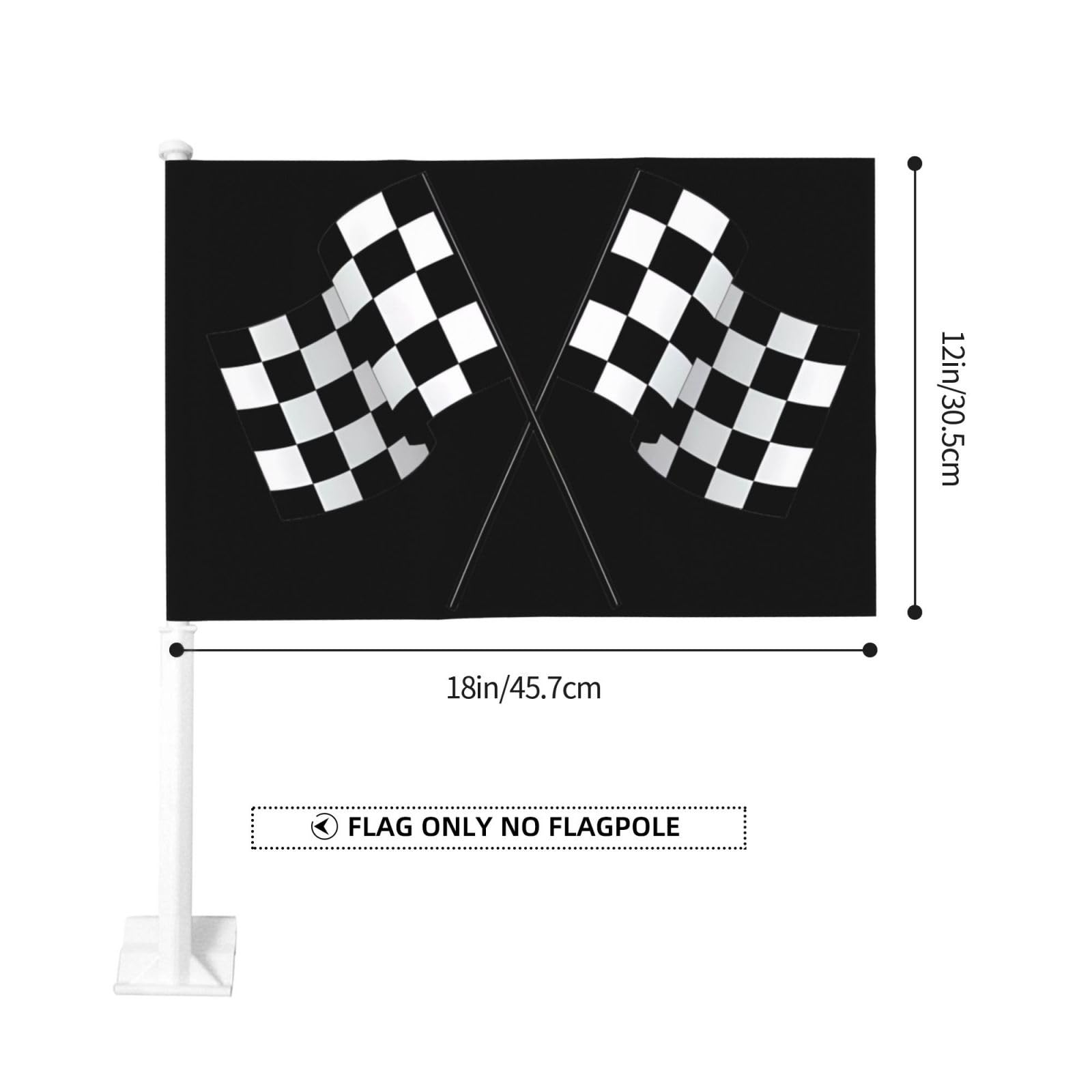 Teery-YY Auto-Fensterflagge Im Rennflaggen-Design – Schwarz-weiß, 45,7 X 30,5 Cm, Für Partys & Events