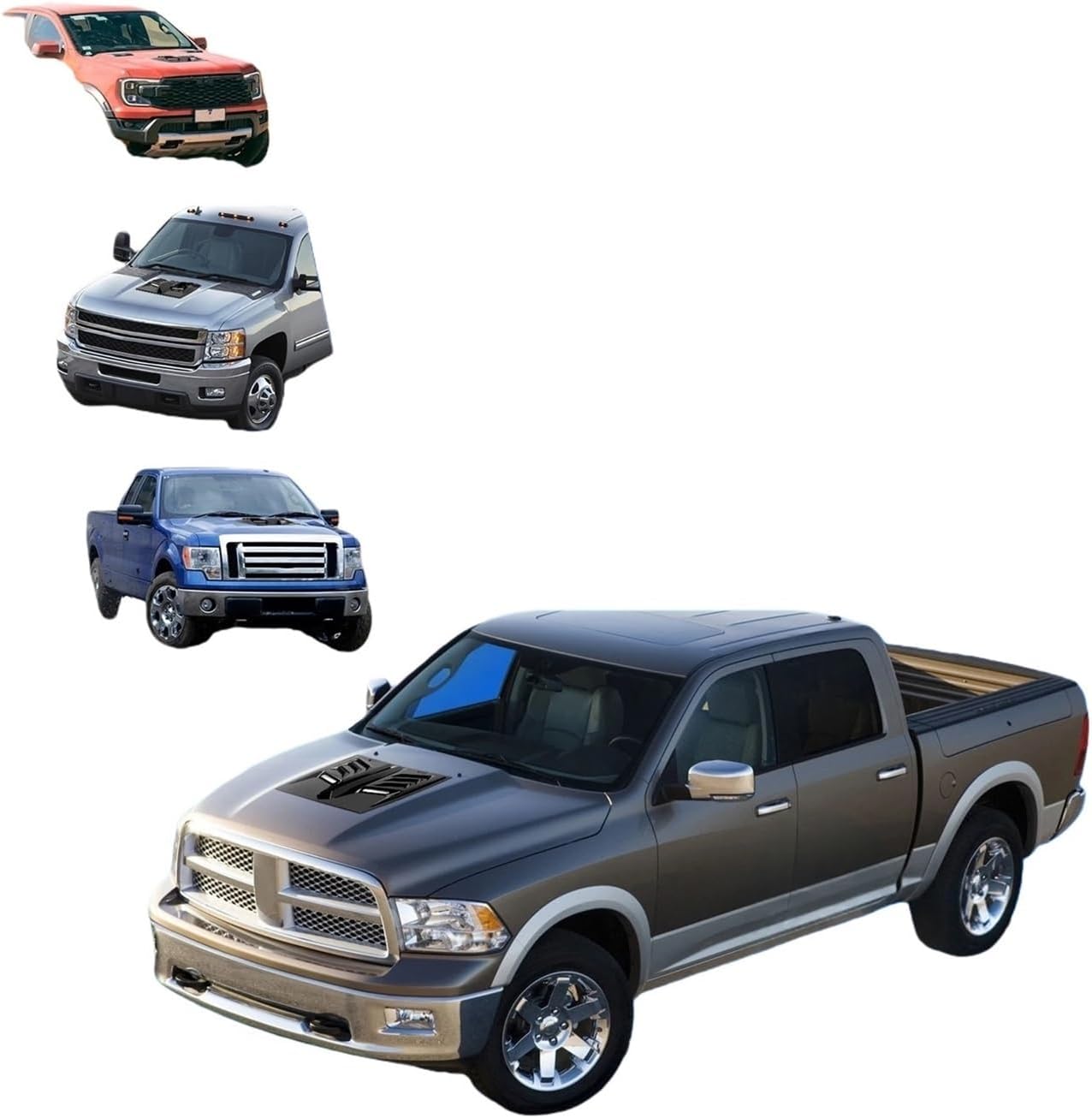 Universal Glossy Black Car Hood Decorative Stickers Car Exterior Hood Vent Scoop Cover Air Intake Grille Inlet Trim