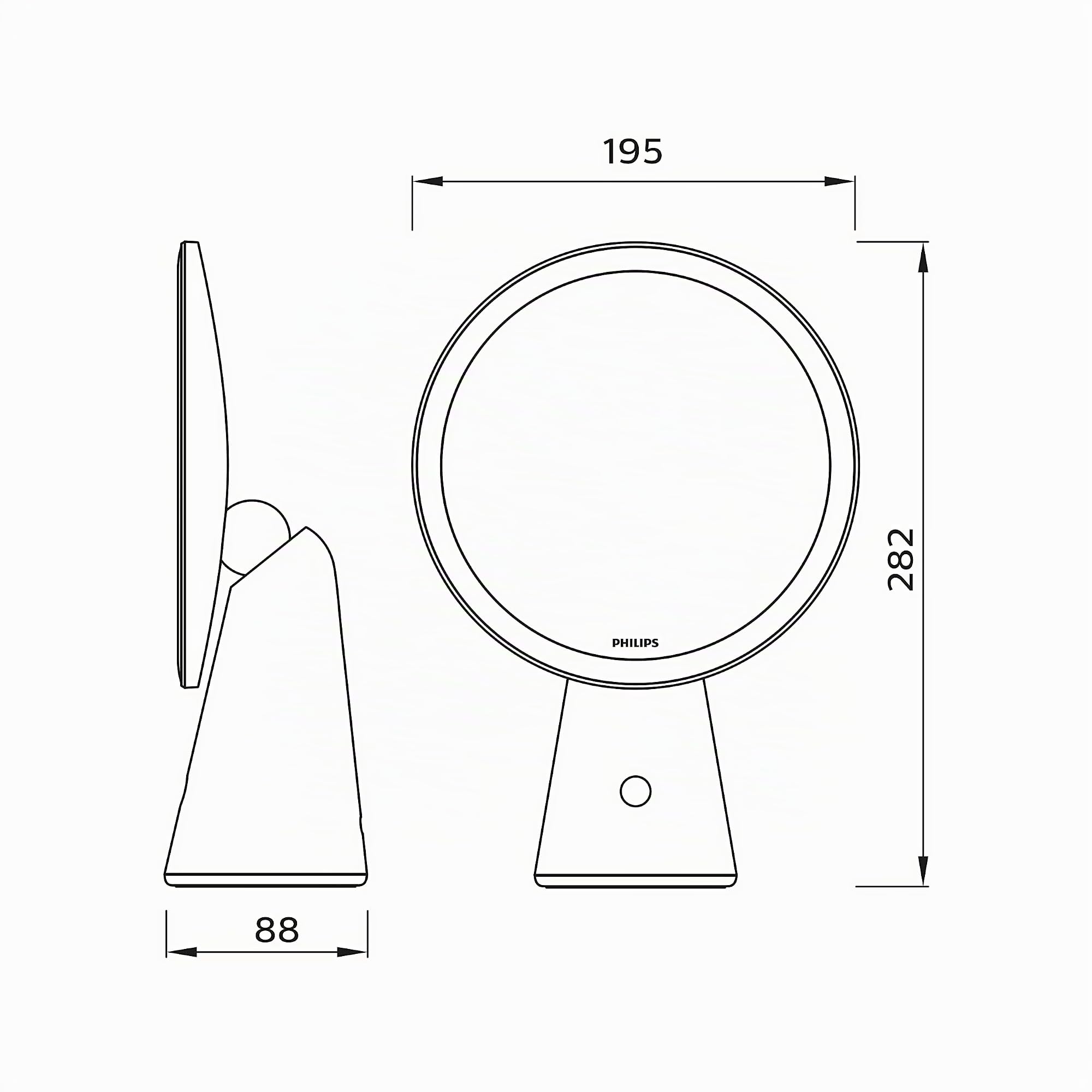 PHILIPS LED Mirror Spiegelleuchte, drei voreingestellte Lichteinstellungen, natürliche Farben, USB-Ladestation, rosé