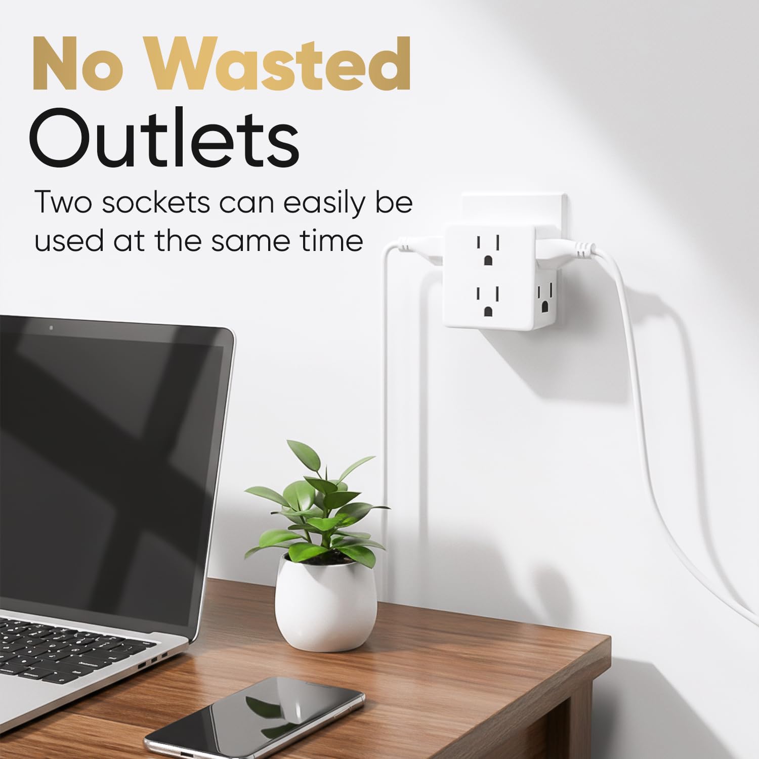 Unidapt Multi Plug - 6 Outlet Extender (2 Pack) -3 Unidapt Multi Plug - 6 Outlet Extender (2 Pack) -3