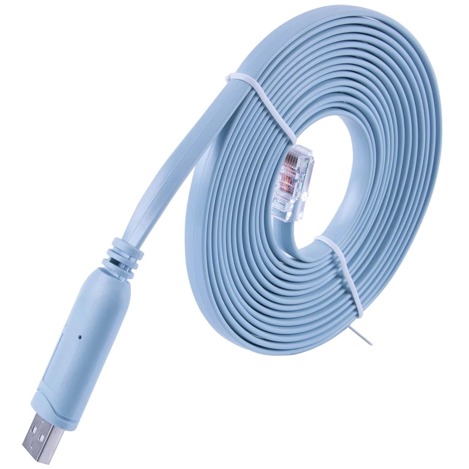 USB 2.0 DB9 to RJ45 RS232 Serial Console Router Blue Cable(1.8M,DB9 to RJ45)