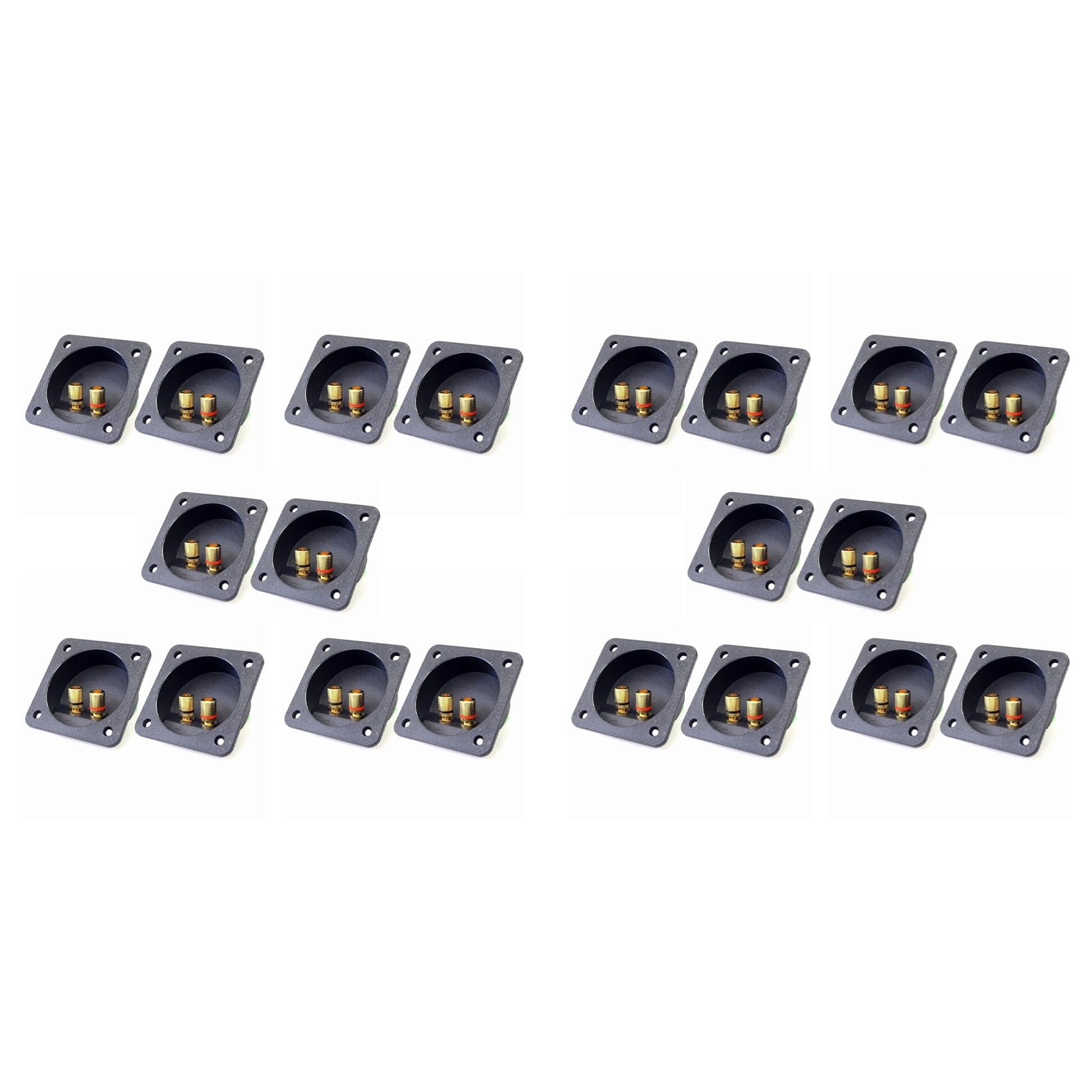 Jnchdghwa Black Diy Home Car Stereo Cup Connectors Subwoofer Plugs 2-Way Speaker Box Terminal Binding Post, 20 Pcs