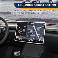 Vista 3 de Marco Protector de Pantalla Compatible con Model 3 Model Y 2019-2024, Marco Protector de Borde de Pantalla de Silicona, Accesorios