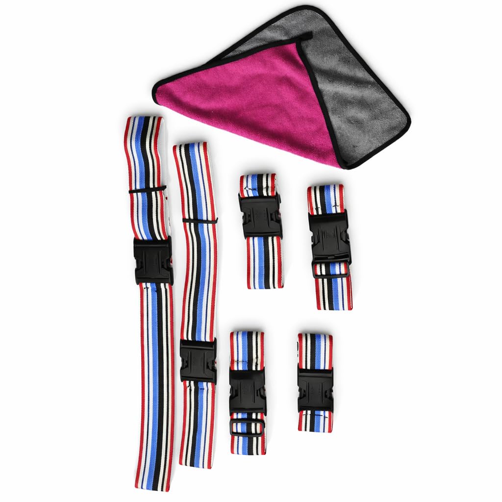 Car Seat Straps with Adjustable Heavy-Duty Buckles, Prevents Seat Cover Slipping, Elastic, Includes Microfiber Cleaning Cloth-image-36