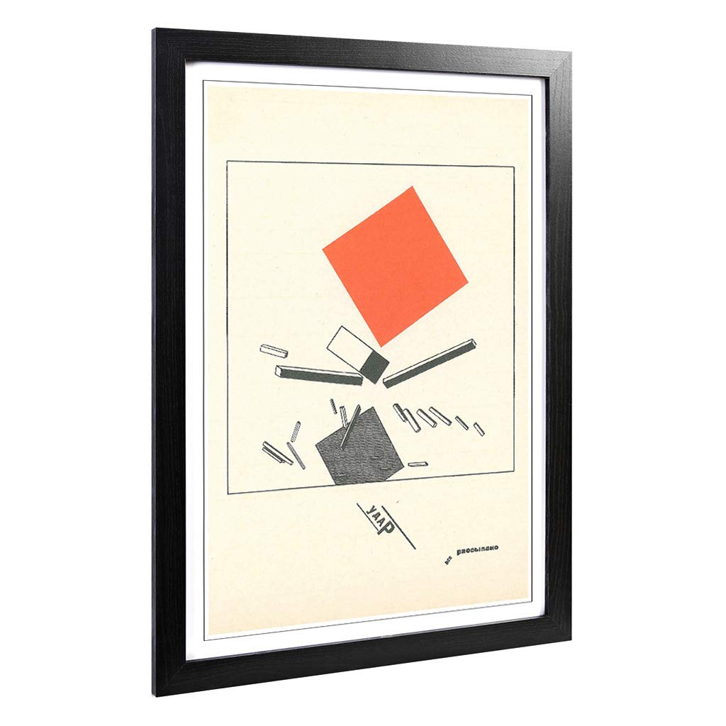 Big Box Art Framed Print of El Lissitzky Two Quadrants Design | Wall Art Picture | Home Decor for Kitchen, Living, Dining Room, Bedroom, Hallway, Office, Black, A2 / 24.5x18 Inch / 62x45cm