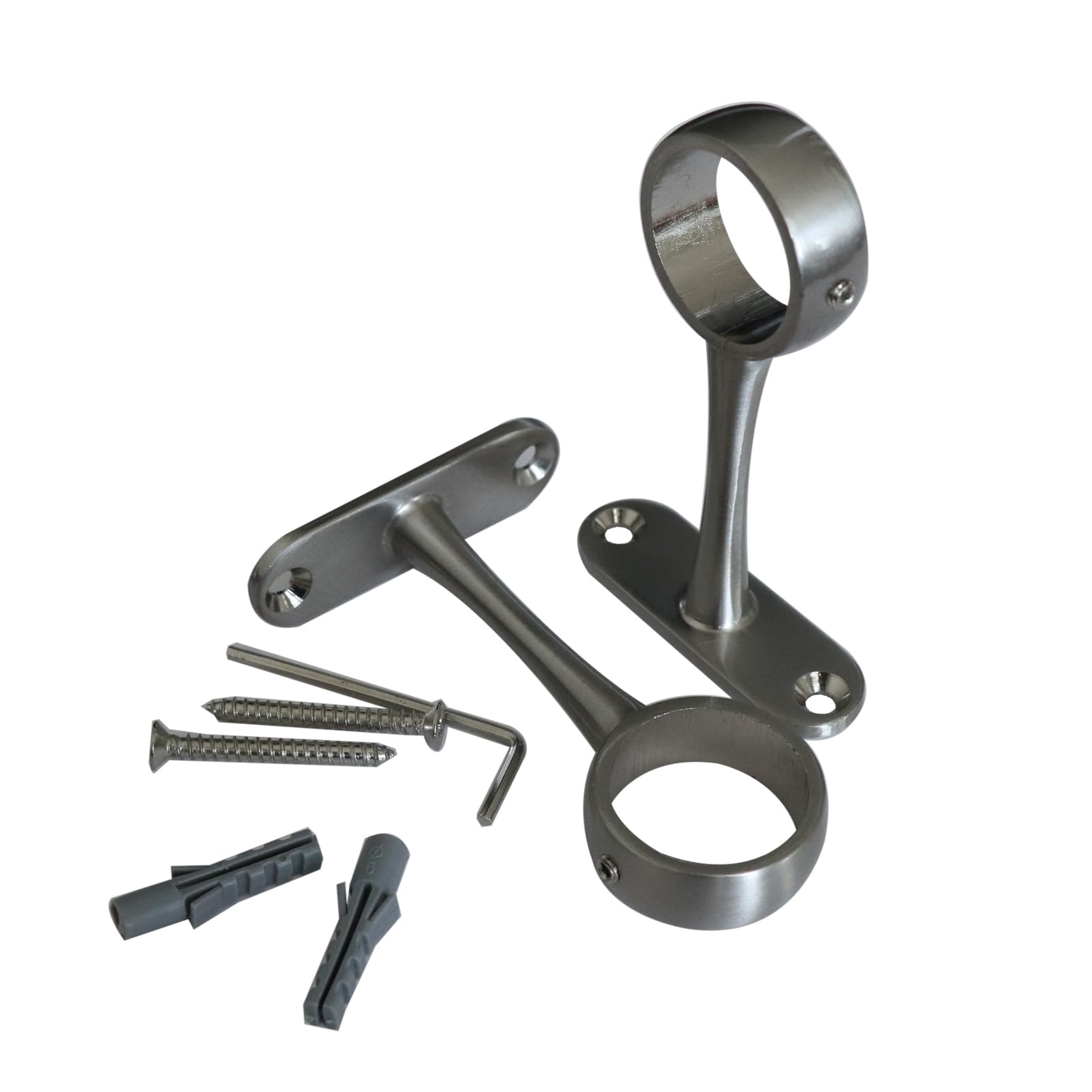 Curtain Rod Ceiling-Mount Bracket, Set of 2 (‎Stainless Steel)