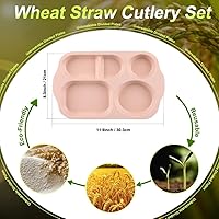 Vista 6 de RUIBOLU Platos divididos grandes de 12 pulgadas para niños y adultos, placa de control de porciones de paja de trigo, platos de plástico Paquete