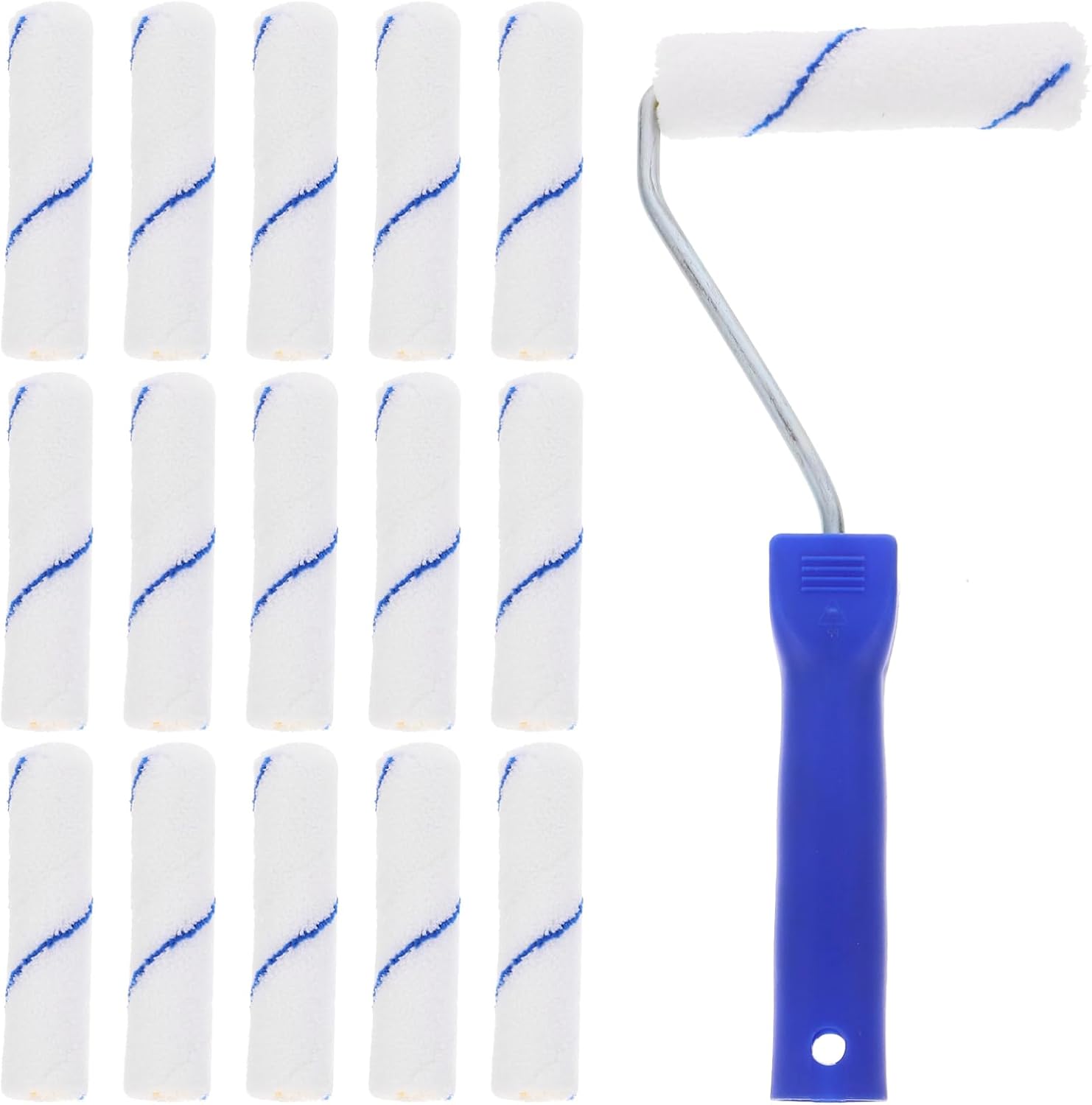 1set Small Paint Roller Covers Star Paint Roller with Frame for Wall Painting and Household Decoration Easy to Install and Replace