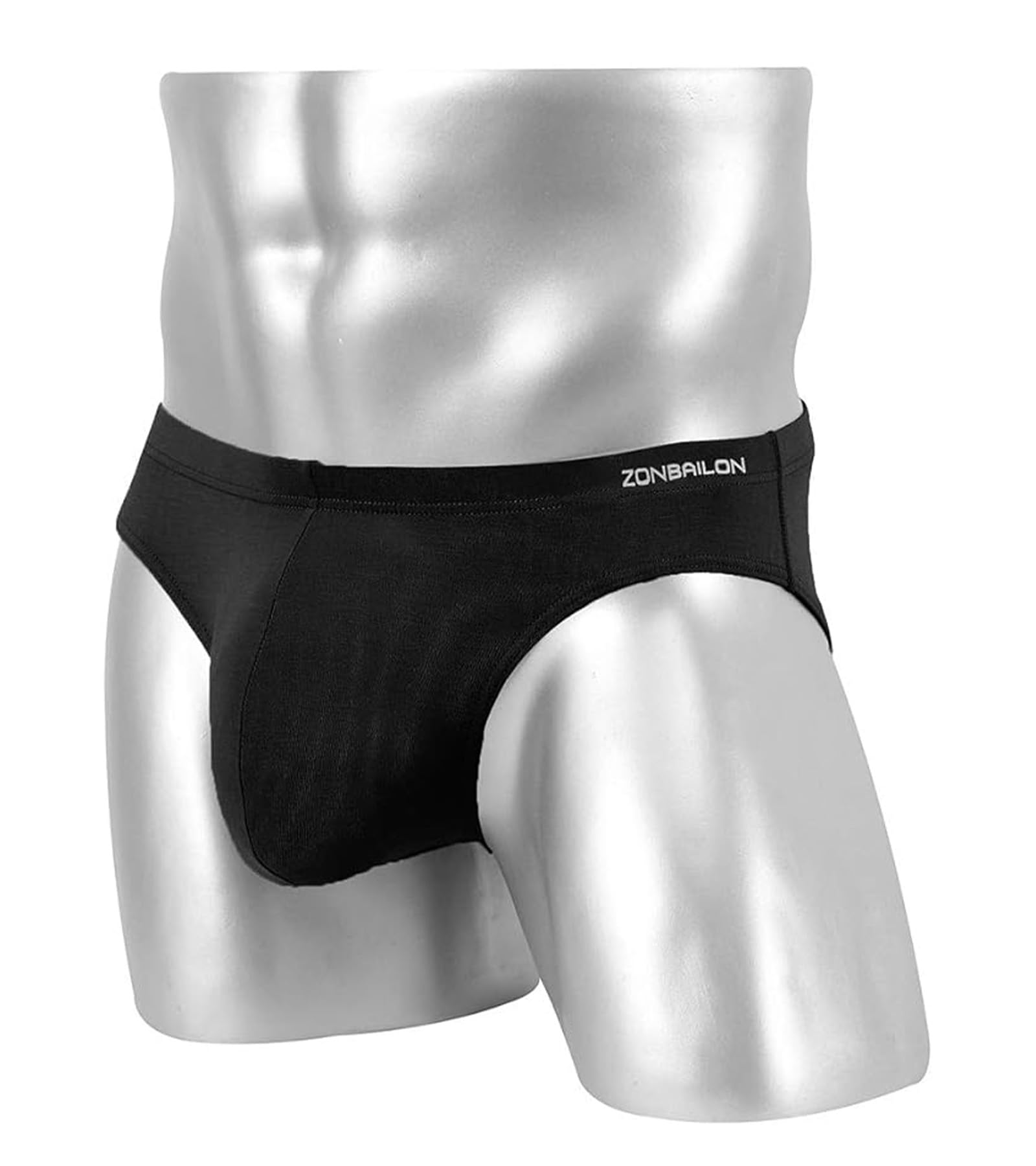 Mens Bulge Enhancing Underwear Briefs with Ball Pouch Low Rise Soft Breathable Bamboo Sexy Brief for Men Pack M L XL XXL 3XL