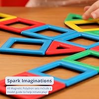 Vista 6 de Polydron Juego de construcción educativa magnética para niños, multicolor, kit de construcción creativa de desarrollo, juguete geométrico 3D