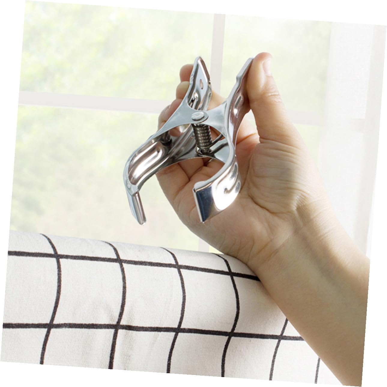 12 Piezas Pinzas de Ropa Grandes de Acero Inoxidable Clips Fuertes y Antideslizantes para Edredones y Ropa Resistentes al Viento para Secado Casa Multifuncionales para Calcetines