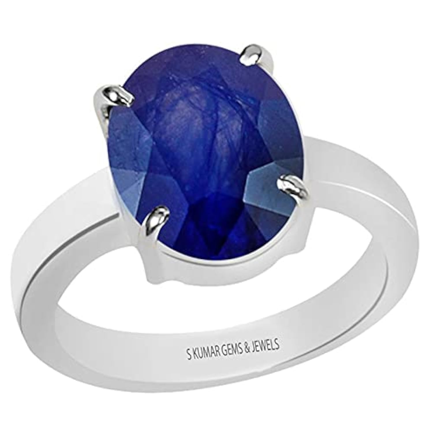 Certified Natural Blue Sapphire (Neelam/Nilam) 4.25 Ratti or 3.850 Ct Gemstone Lab Tested Hallmark Sterling Silver Ring-image-43