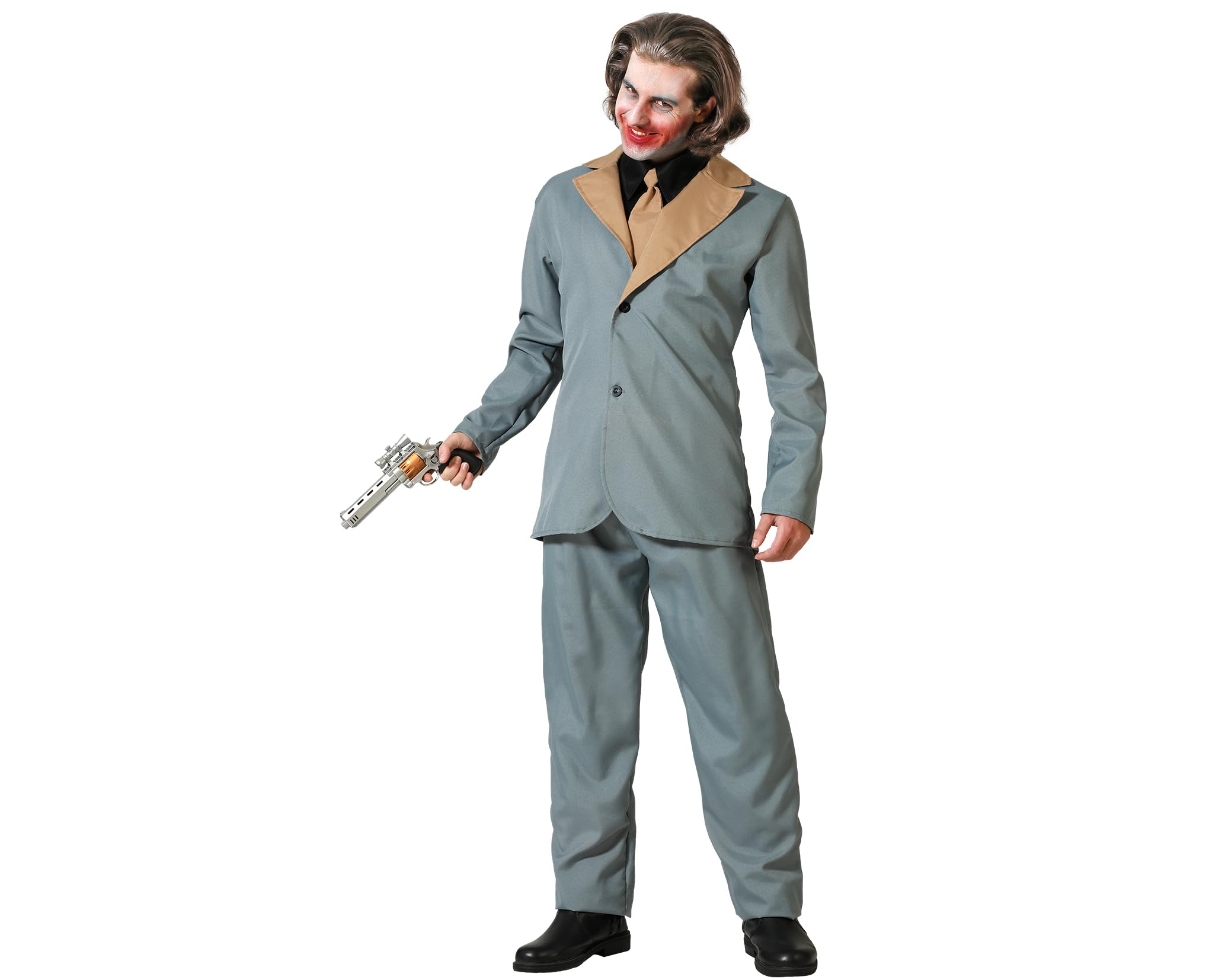 Atosa Grey Halloween Clown Costume with Tie Man Adult XL