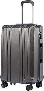 Luggage PC+ABS Hardshell Suitcase with TSA Lock, Spinner Carry On Lightweight (grey, S(20in_carry on))