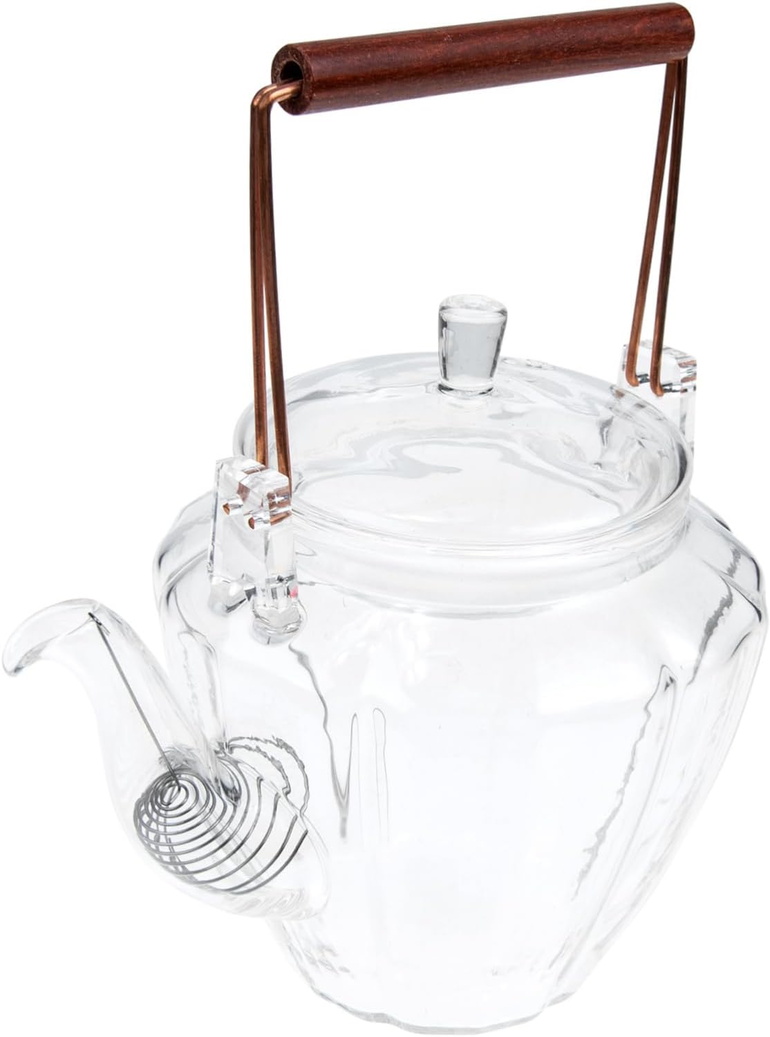 Luxshiny Chinese Style Diamond Pattern Porcelain Teapot Tea Accessories for Tea Drinkers Glass Pot Carafe