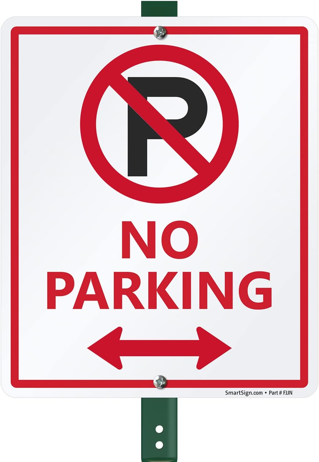SmartSign 12 x 10 inch “No Parking” LawnBoss Yard Sign with 3 foot Stake, 40 mil Laminated Rustproof Aluminum, Red, Black and White, Set of 1