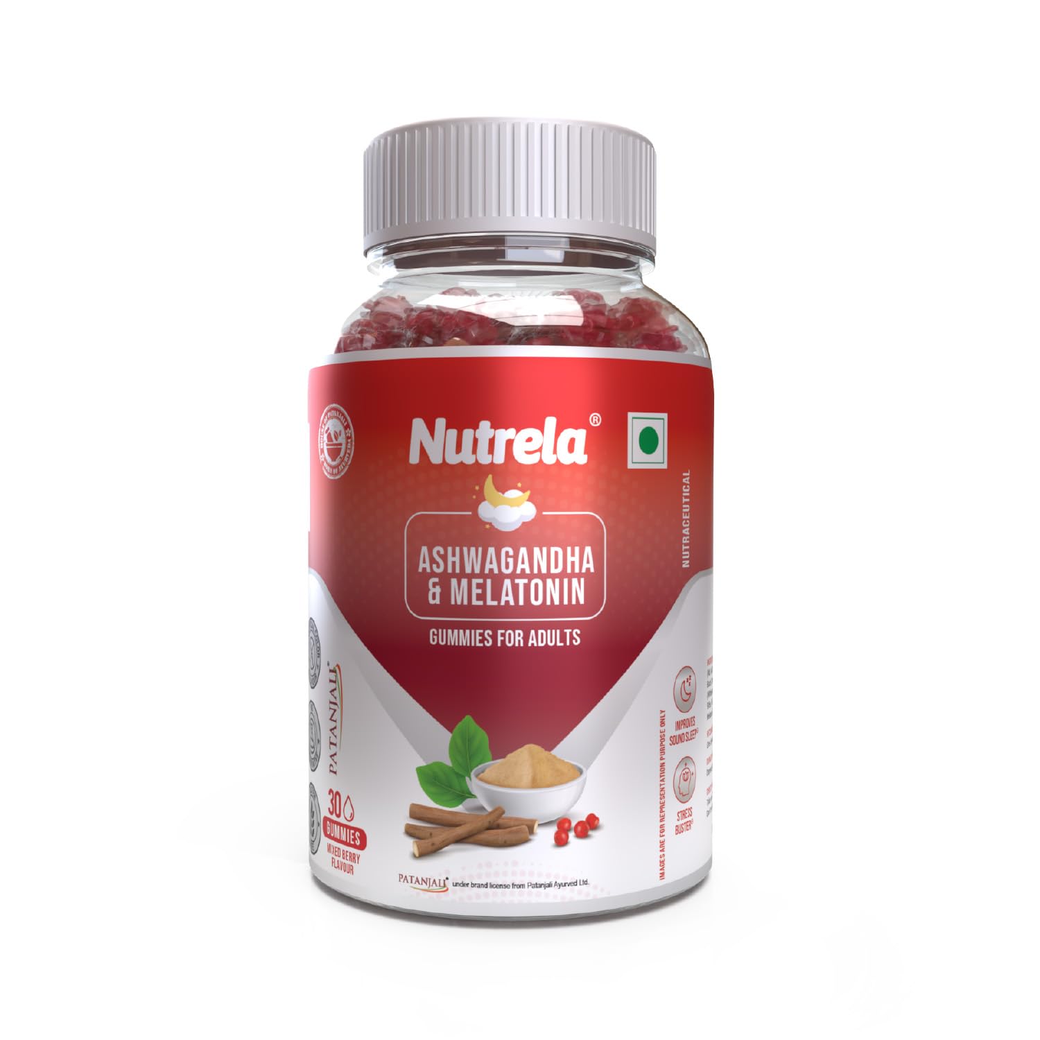 Nutrela Ashwagandha Gummies with Melatonin For Men & Women - 30 Gummies, Strawberry flavor | Helps you for Immunity & Performance Restful Sleep (B0CTZQ38PQ) Amazon Price History, Amazon Price Tracker