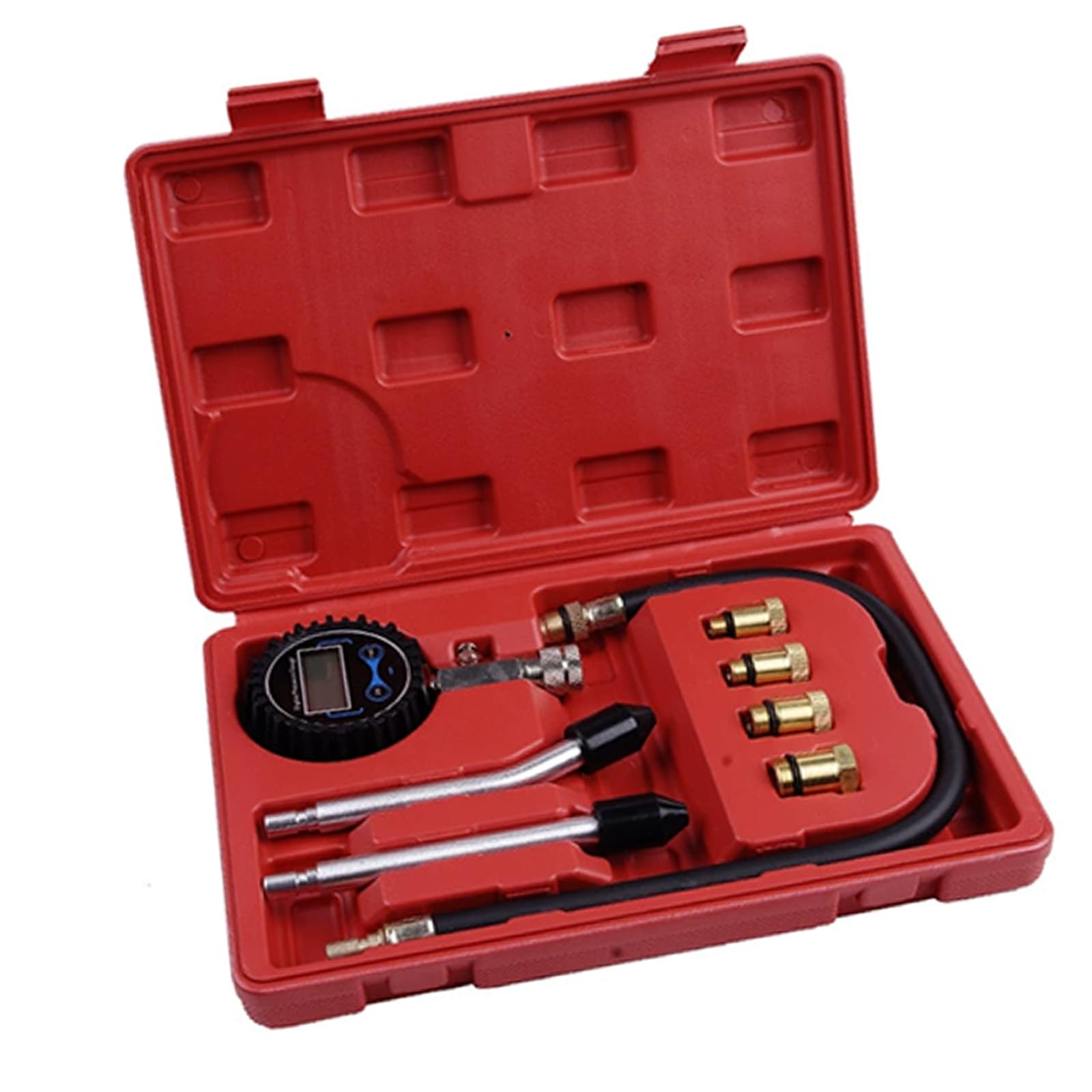 Set di test di compressione del motore digitale con connettori rapidi, adatto per auto, camion, barche, moto, strumento diagnostico per auto
