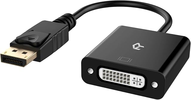 Rankie DisplayPort (DP) to DVI Adapter, 1080P Full HD Converter, Black