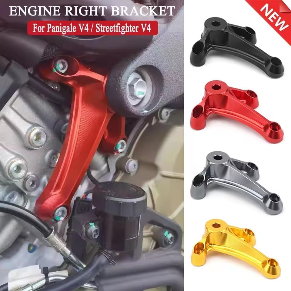 Motorcycle For DUCATI STREETFIGHTER Streetfighter V4 PANIGALE Panigale V4 New Engine Right Upper Aluminum Bracket Parts (Gold)
