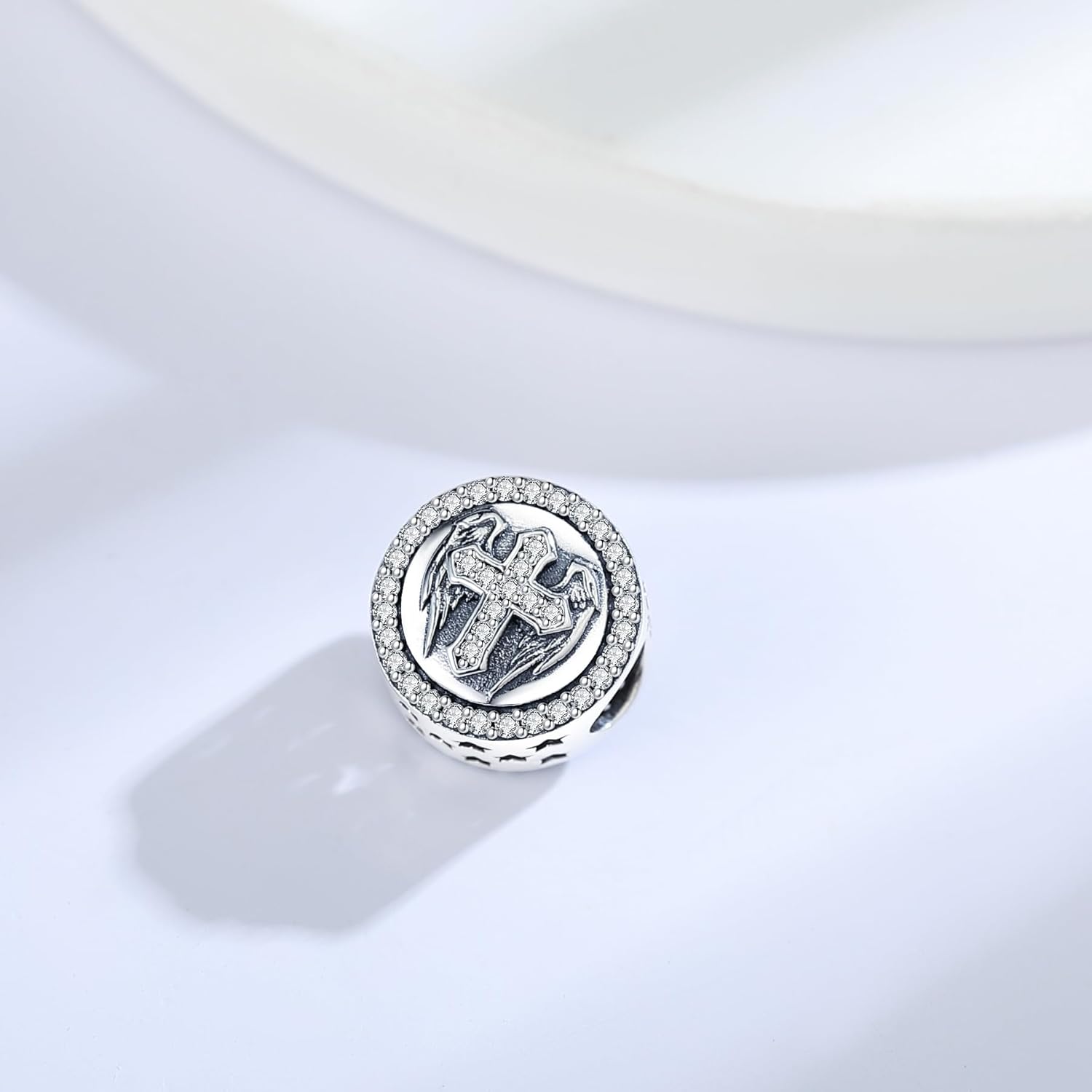 925 Sterling Silver Charms Fit Pandora Charms Bracelet God Has You In His Arms I Have You In My Heart Fit Wife Mother's Day Christmas Birthday Gift - Image 4