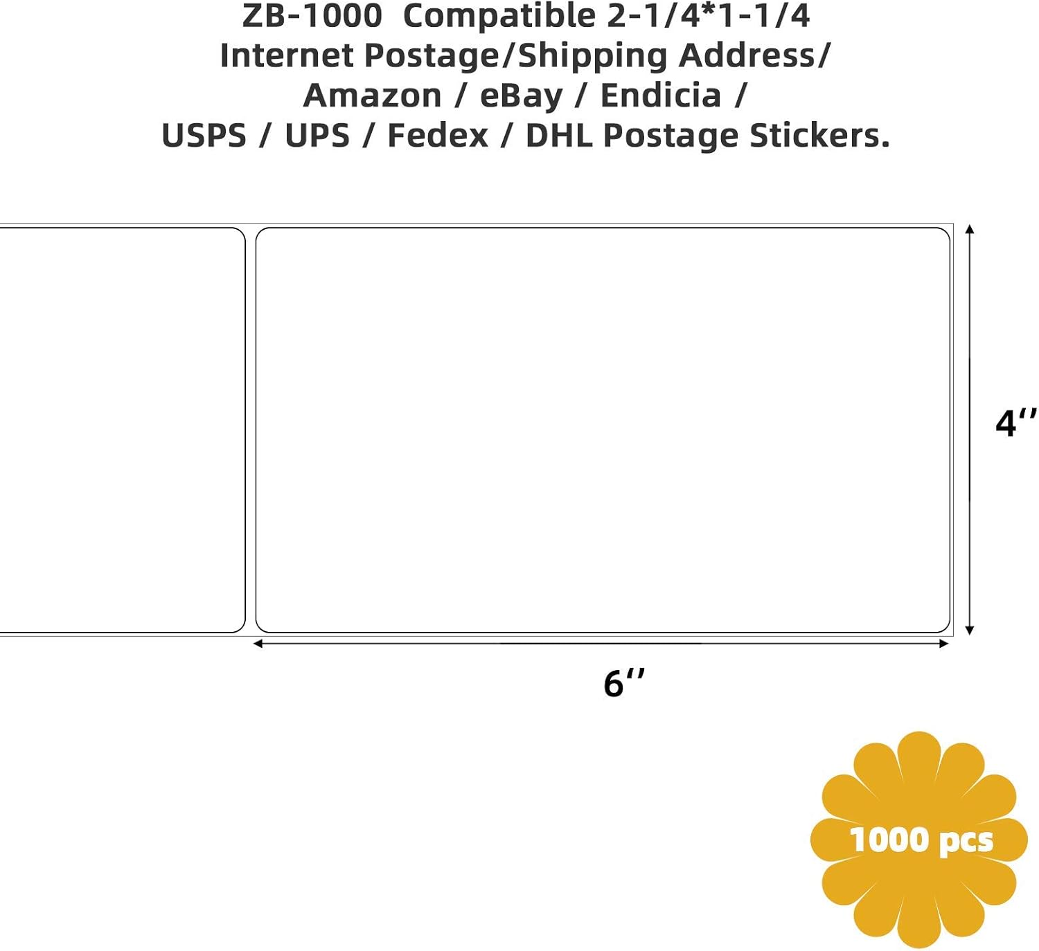1000 Pcs 3" Core 4"x6" 3-Proof Industrial Direct Thermal Labels Compatible for Zebra 220Xi4 ZT510 ZT & Xi &ZM Series Datamax NATO Intermec Thermal Printer Commercial Grade No Ribbon Needed - Image 3