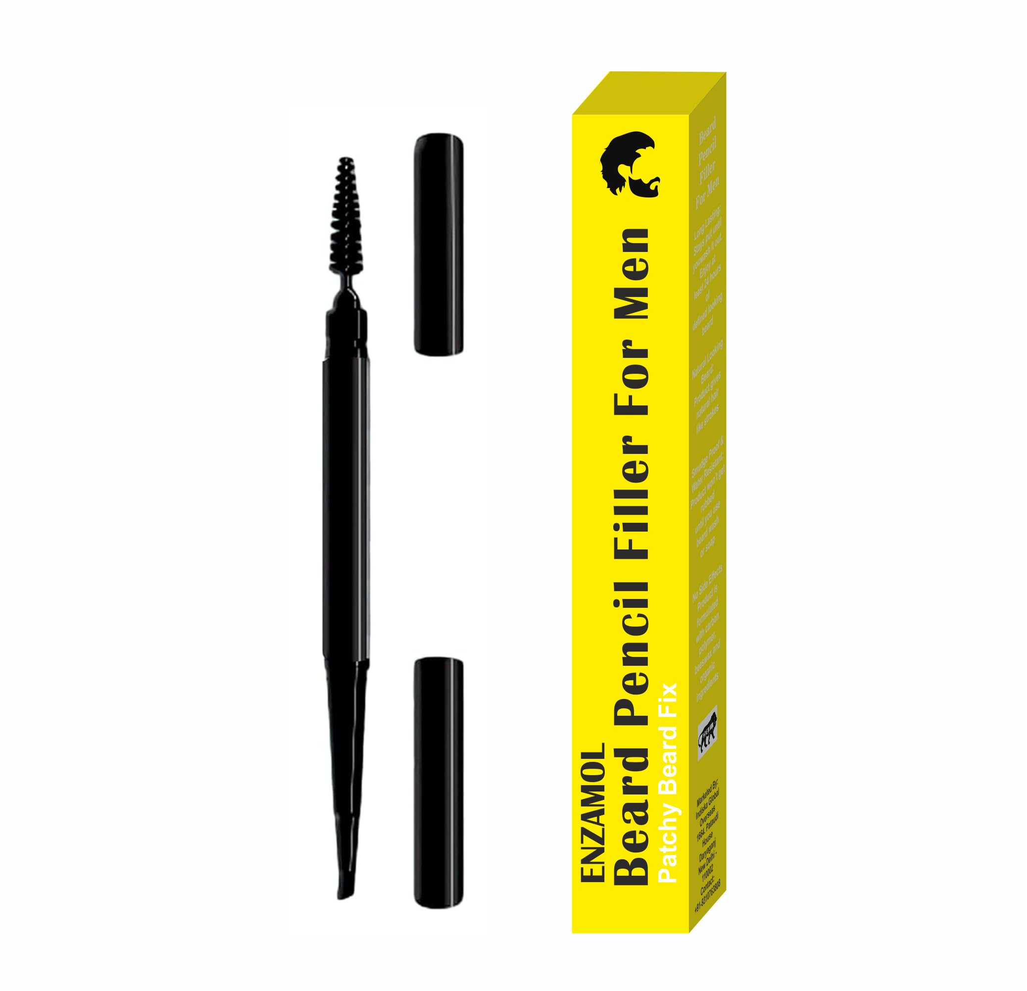 ENZAMOL Beard Pencil Filler for Men Beard Touch Up for Men Patchy Beard Fix Smudge & Water Proof Alternative to Hair Growth Oils and Serums No SideEffects