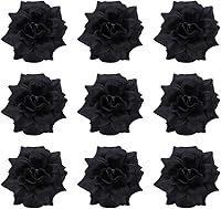 Vista 1 de FOMIYES Flores artificiales, 50 unidades, flores artificiales, rosas de seda, cabezas de rosas negras para novia, boda, fiesta, decoración