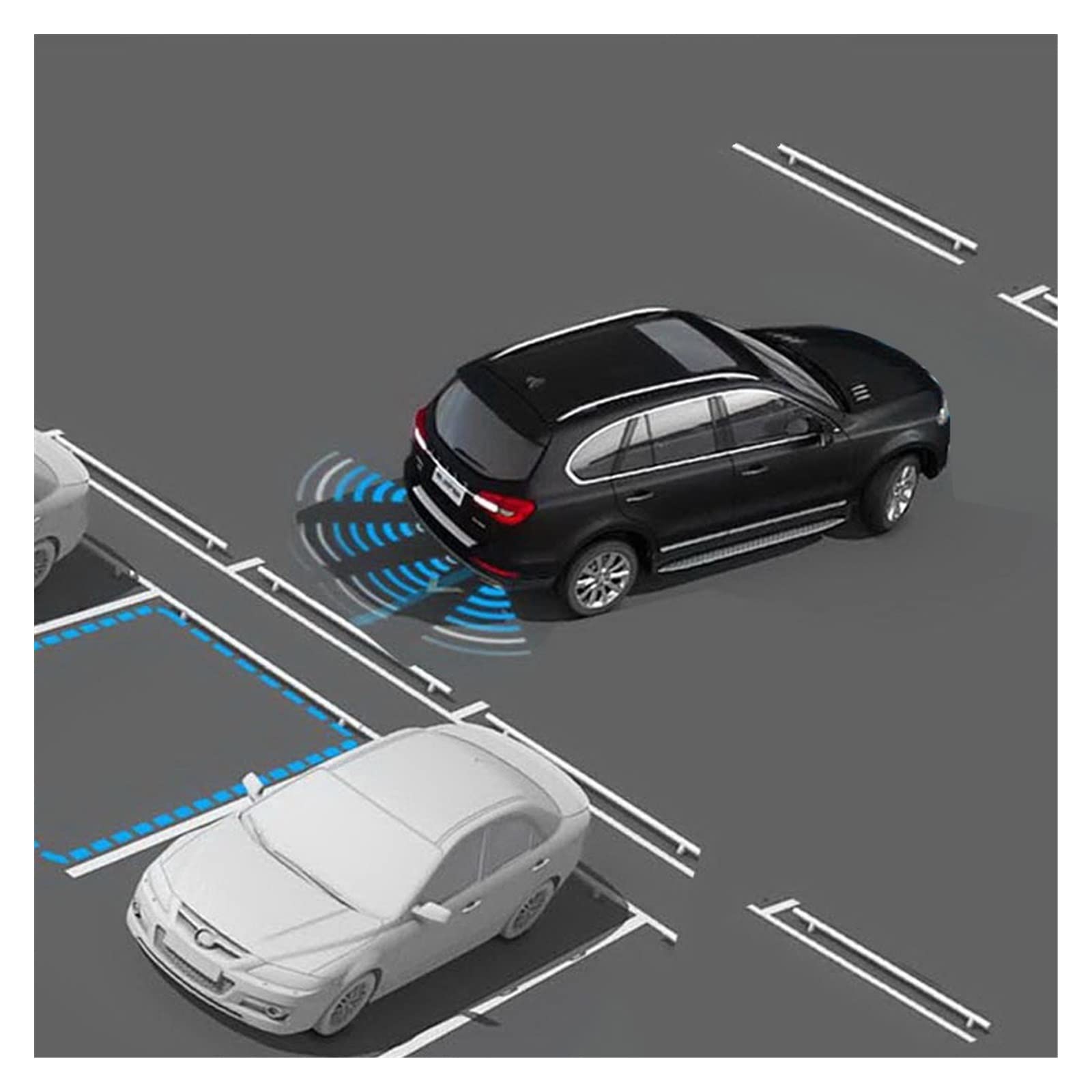 Kit Radar Secours Capteur Stationnement Voiture avec 4 Capteurs Parktron LCD Détecteur D'inversion Vocale Système D'alerte Sécurité Car Parking Sensors(Rouge)