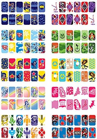 DC Superhero Girls Nails Tattoo Set