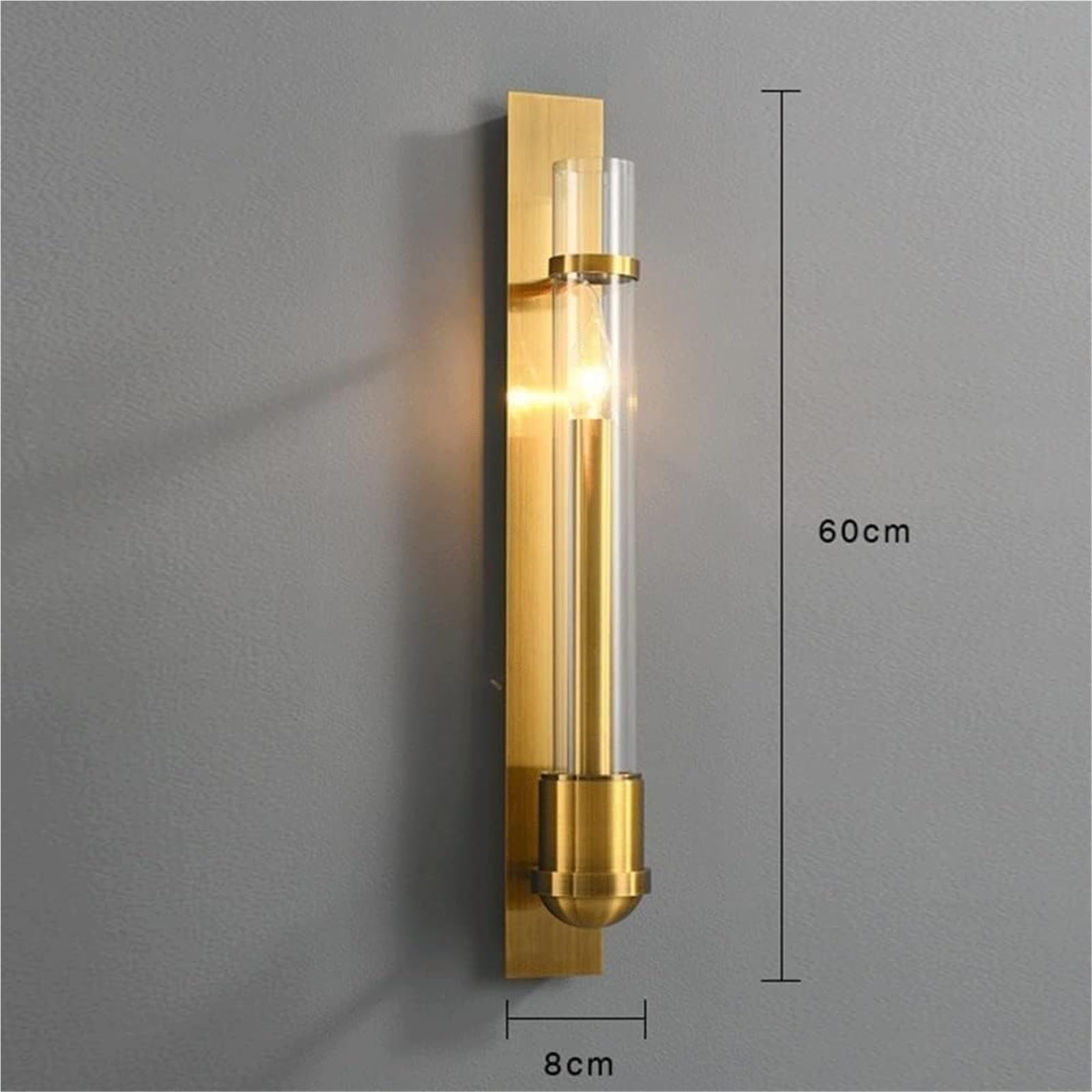 Barra Luminosa lineare in Vetro Mid Century da 23,6", luci da Parete per Interni a LED, lampade da Bagno Lunghe e antiche, Lampada da Montare nel corridoio in Stile Fattoria per l'illuminazi