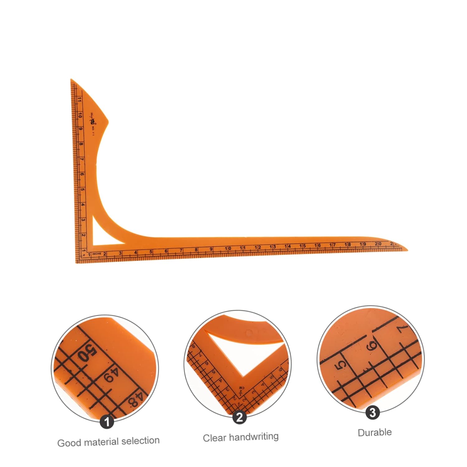 NUOBESTY Sewing Measure Tool 1pc l Square Ruler Tailor Craft Tool l Shaped Gauge Accurate Measurement for Home Store