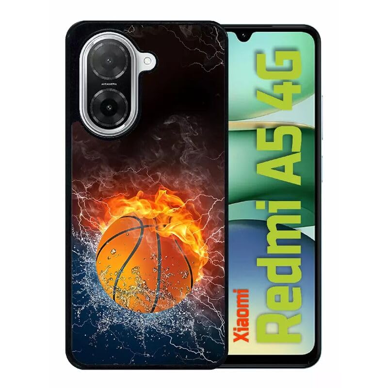 Générique Coque pour redmi a5 4g - Ballon de Basket en feu - Silicone - Noir