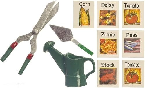 Classics Juego de jardín en miniatura de casa de muñecas con paquetes de semillas #IM69020