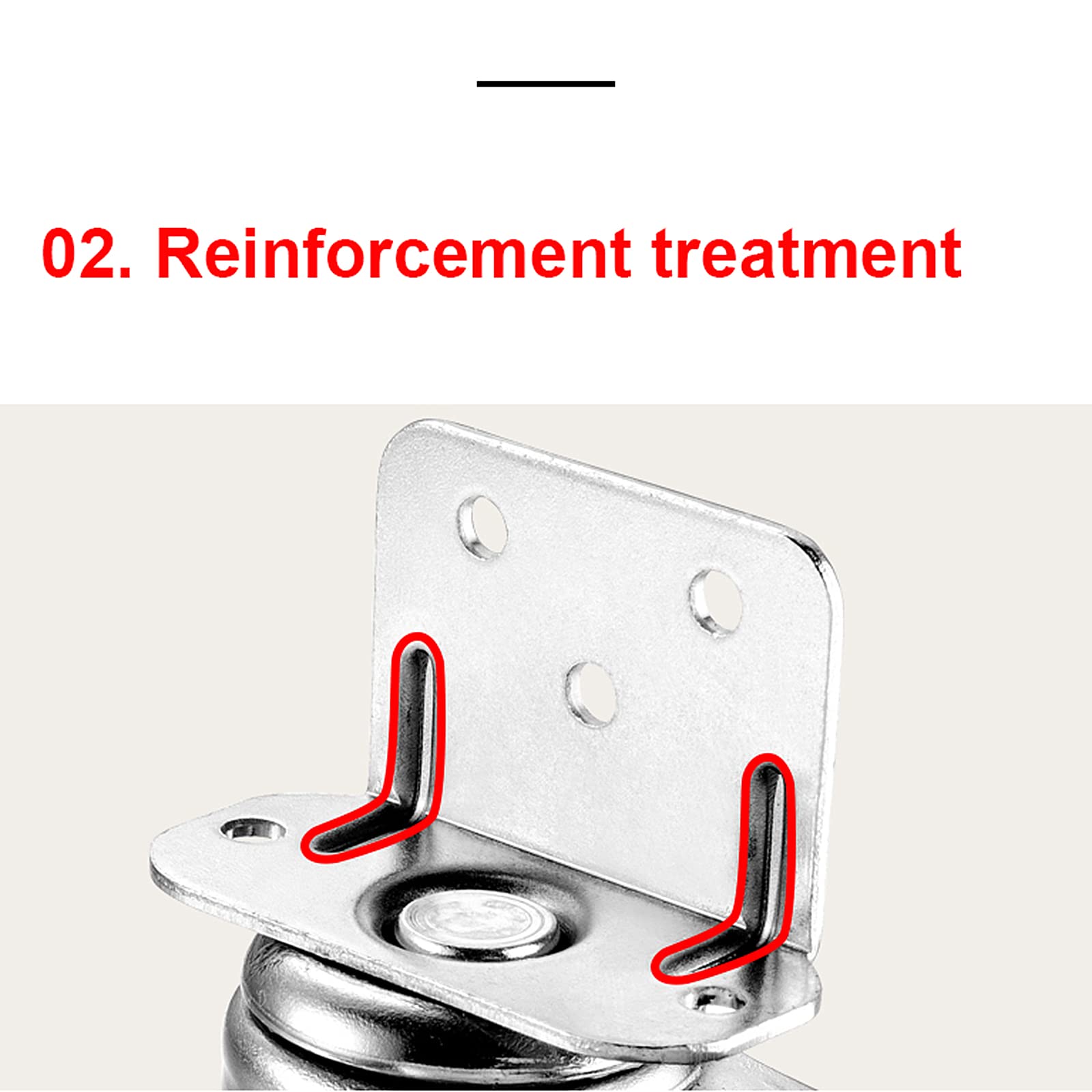 Uoboeuq - Confezione da 4 ruote girevoli a forma di L, con cuscinetto a sfera a forma di L, in gomma termoplastica, alloggiamento in metallo, capacità di carico totale 36 kg, rotazione