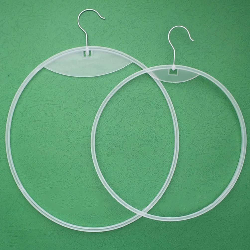 DOITOOL 10 Pcs Thong Underwear Display Rings Holder 12", Plastic Bikini Rack Briefs Hanger Loop Hook Round Circle Hanger for Bikini Swimwear Lingerie Brief Shawls Belt Scar Display