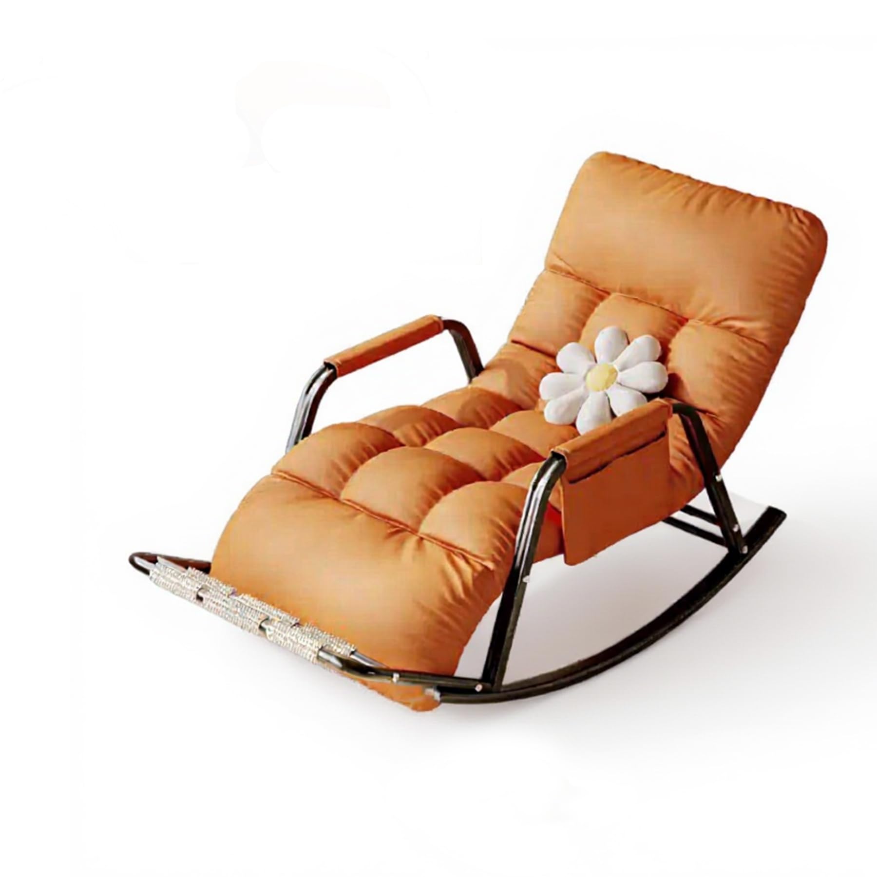 Fauteuil à bascule extérieur orange idéal pour détendre votre jardin
