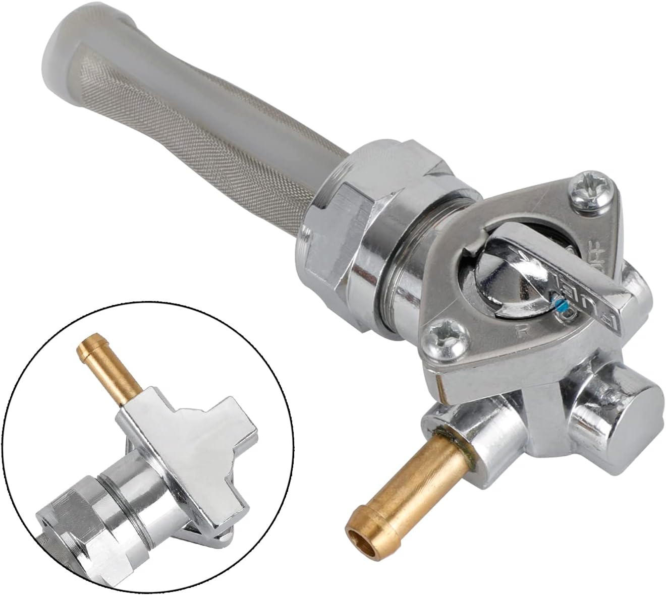 Areyourshop Fuel Valve Petcock 62169-81 fit for For Harley XL883 Sportster 883/883 Deluxe/883 Hugger 1991-1994, XL1200 Sportster 1200 1991-1994, XLH883 Sportster 883/883 Deluxe/883 Hugger 1988-1990