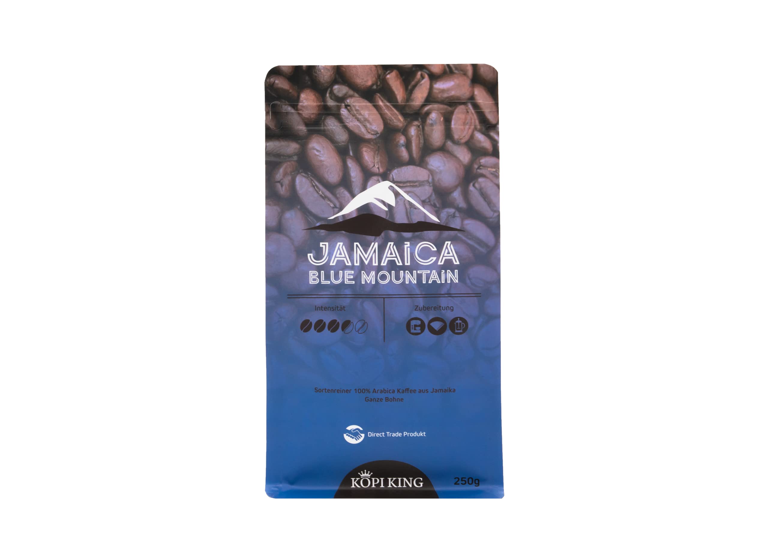 Jamaica Blue Mountain Kaffee 100% Arabica, 250g ganze Bohnen – Sortenrein & Rarität – Direktimport von lokalen Farmern – Direct Trade – Edelkaffee, handveredelt & langzeitgeröstet in Deutschland