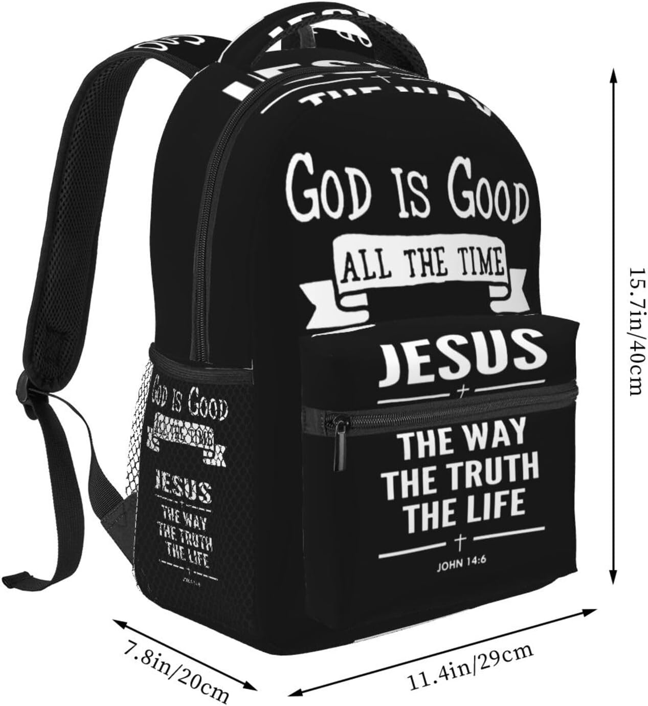 Christian Bible Laptop Backpack Jesus Backpack Travel Bag Laptop Computer Cross Backpack Bag for Women Men - Image 2